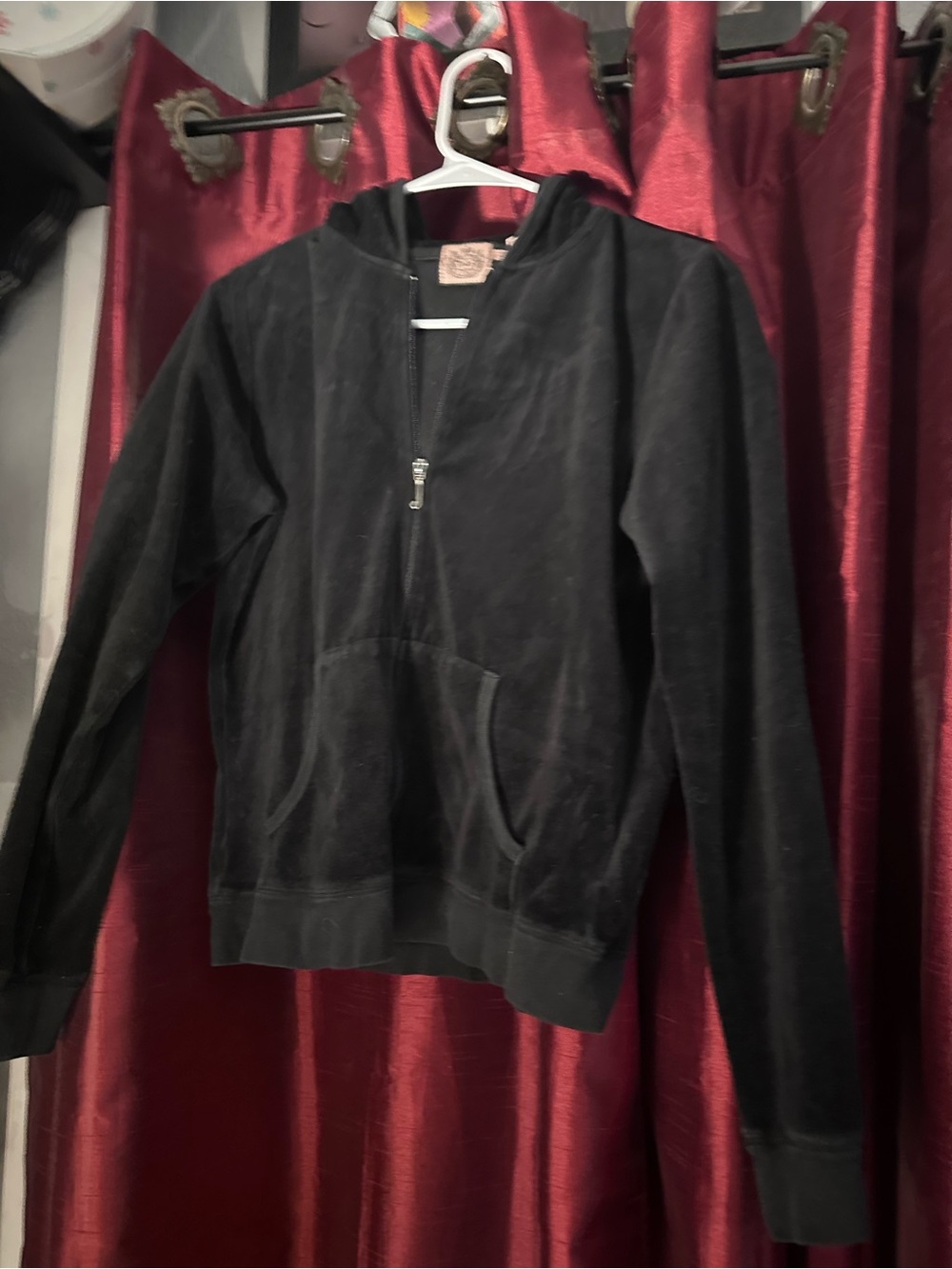Juicy Couture Black Half-Zip Hoodie Jacket